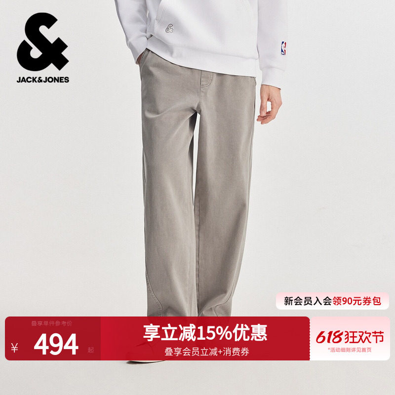 杰克琼斯男装春季休闲裤长裤子夏薄款男柔软舒适纯色简约休闲时尚