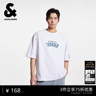 上衣男装 篮球T恤短袖 运动时尚 杰克琼斯NBA联名胸前雷霆队印花春季