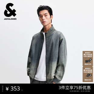 牛仔夹克宽松做旧复古外套225357001 款 杰克琼斯男装 士生男生秋季
