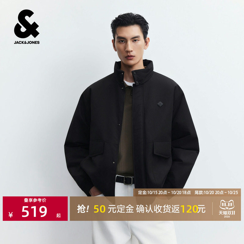 [付定返]杰克琼斯26秋冬通勤风加厚棉服立领外套夹克商务基础棉衣