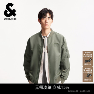 杰克琼斯外套男款 2026年春季 马年刺绣宽松夹克上衣男装 棒球服