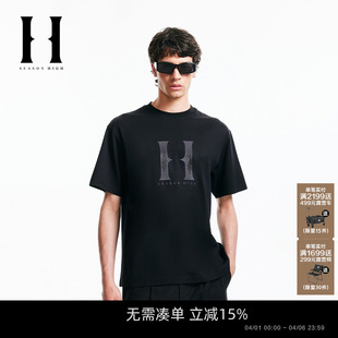 SEASON 男装 T恤舒适百搭潮休闲精致刺绣简约多色短袖 上衣 HIGH春季
