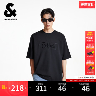 立体字母胶印日常休闲百搭舒适宽松短袖 新款 T恤 秋季 杰克琼斯男装