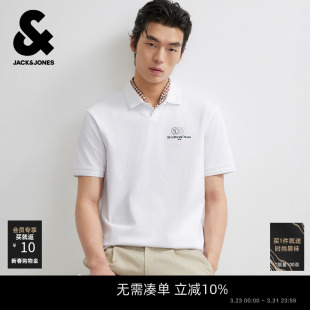 上衣短袖 杰克琼斯春季 型POLO衫 常规版 常规肌理几何字母潮 男装