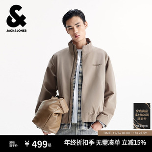 新款 秋季 字母刺绣宽松休闲立领夹克外套 男装 杰克琼斯BSQ联名款