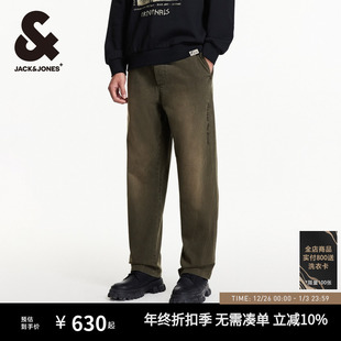 字母刺绣加绒内里抽绳宽松裤 春秋潮百搭时尚 子 休闲裤 杰克琼斯男装