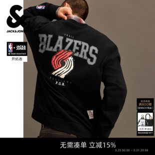 新款 春季 杰克琼斯男装 开拓者队肌理卫衣宽松含棉外套 NBA联名