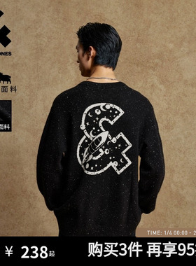 【7%羊毛】杰克琼斯男装2025年秋季新款宽松彩点纱毛衣LOGO针织衫