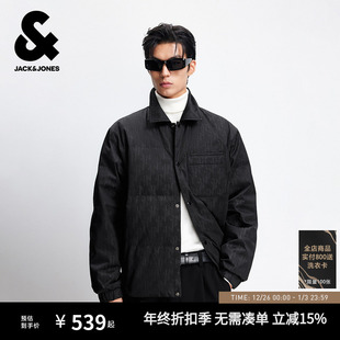 日常款 羽绒服色织提花字母翻领口袋时尚 外套上衣 冬季 杰克琼斯男装