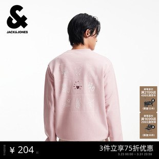 男纯棉圆领卫衣趣味涂鸦潮上衣225333122 杰克琼斯春季 商场爆款