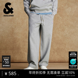 杰克琼斯春季男装卫裤子休闲长裤宽松松紧腰NBA联名洛杉矶湖人队