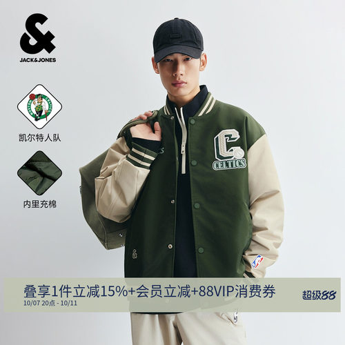 杰克琼斯NBA复古棒球棉服男