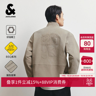 [BSQ联名]杰克琼斯秋冬男装新款猪剖层革皮衣夹克外套潮226410005