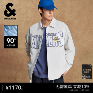 [商场爆款]杰克琼斯男装士生NBA联名湖人队冬羽绒服225423045潮流