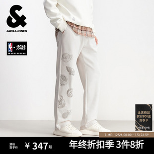 春季 新款 含棉合体卫裤 裤 杰克琼斯男装 印花贴布男士 子 NBA联名