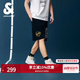 杰克琼斯男装士生春季NBA联名湖人队篮球休闲运动印花短裤五分裤