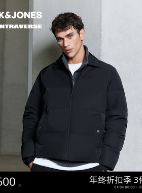 【AT系列】杰克琼斯男装羽绒服冬季新款贴布刺绣翻领休闲保暖外套