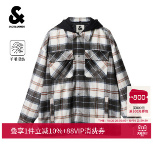 【星座系列】杰克琼斯冬季男装新款毛呢大衣可拆卸连帽226427001