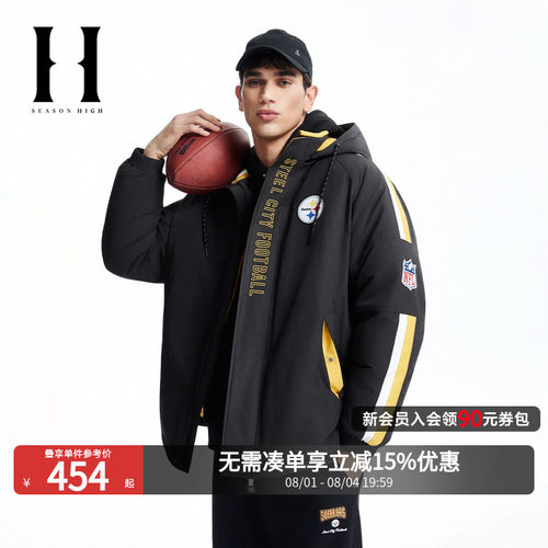 宽松版型，立领领口，可拆卸连帽设计