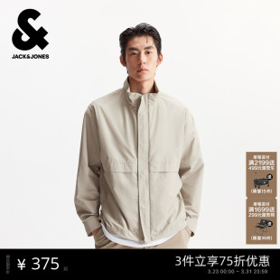 夹克简约百搭舒适日常休闲宽松立领外套 新款 杰克琼斯男装 春季