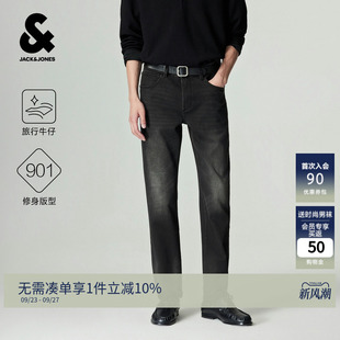 杰克琼斯901修身小脚牛仔裤男装秋季新款水洗长裤子时尚226432025