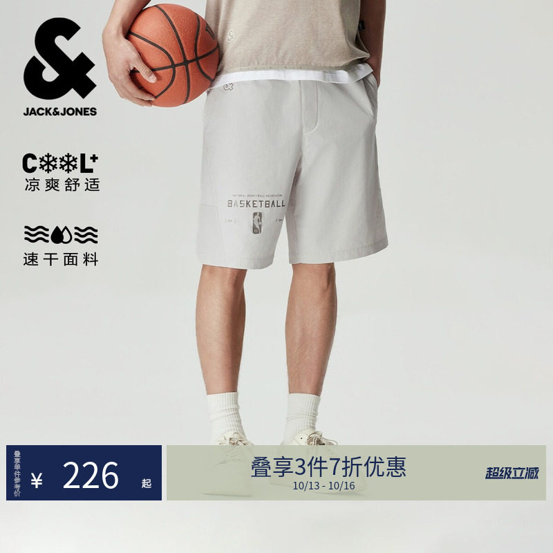 杰克琼斯NBA联名男装短裤舒适大众休闲通勤亲肤短裤子226215011潮