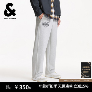 NBA联名款 长裤 秋季 字母印花拼接宽松直筒卫裤 子 新款 杰克琼斯男装