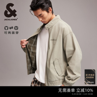 双面牛仔外套男士 杰克琼斯男装 夹克纯棉工装 新款 酷帅穿搭上衣 春季