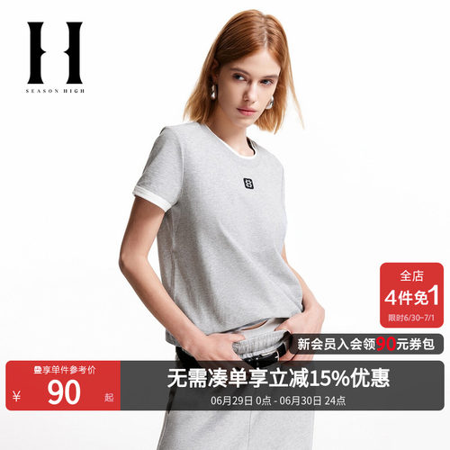 SEASONHIGH短袖休闲常规刺绣