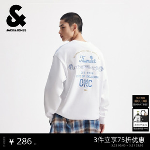 杰克琼斯NBA联名雷霆队男装 卫衣印花字母宽松上衣 2026年潮流春季
