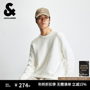 毛衣冬季 针织衫 新款 衣身纹理织花常规圆领长袖 潮时尚 杰克琼斯男装