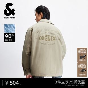 时尚 新款 字母胶印休闲复古宽松翻领羽绒服外套 春季 杰克琼斯男装