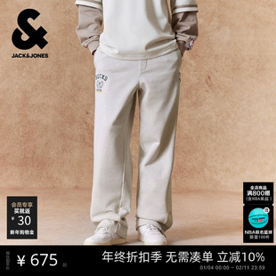 【NBA联名款雄鹿队】杰克琼斯男装春季卫裤长裤子按扣开衩宽松