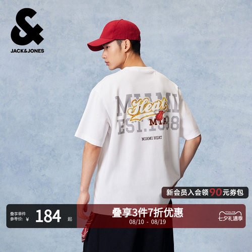 宽松版型，胸前迈阿密热队logo胶印装饰