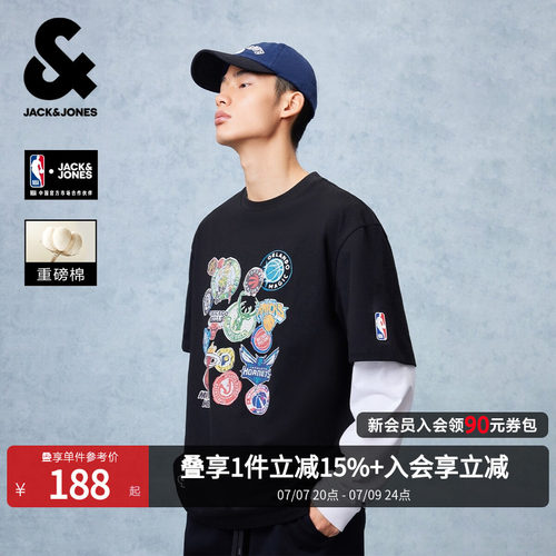 NBA联名杰克琼斯重磅纯棉T恤