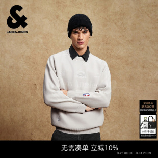 纯色宽松休闲舒适上衣 毛衣针织衫 杰克琼斯NBA联名湖人队男装 春季