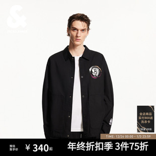 NBA联名款 长袖 秋季 25年翻领篮球工装 夹克外套男 新款 杰克琼斯男装