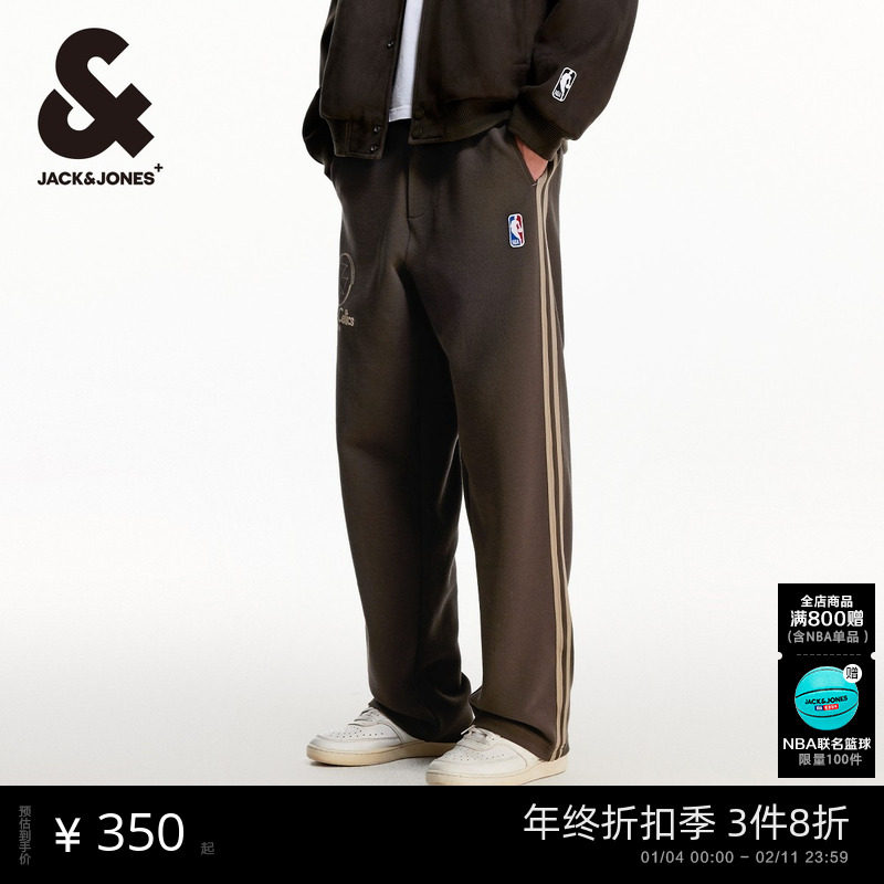 杰克琼斯男装NBA联名凯尔特人队篮球字母卫裤长裤子男士2025年