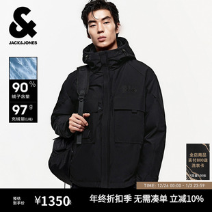 风外套纯色宽松日常连帽羽绒服男装 潮流工装 时尚 杰克琼斯秋冬新款