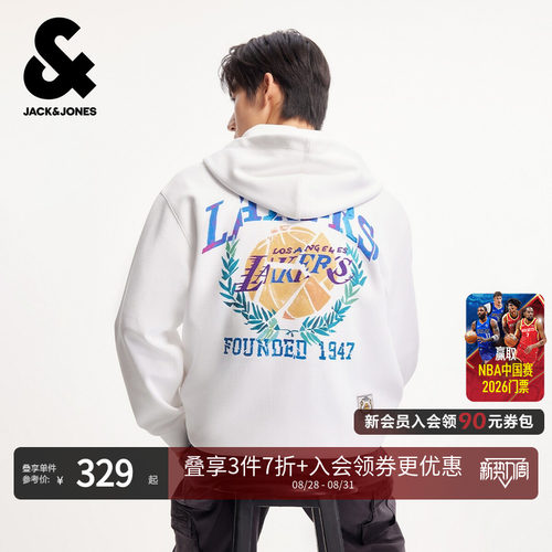 杰克琼斯湖人联名男连帽卫衣