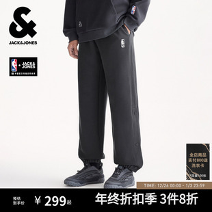 士卫裤 杰克琼斯男装 秋季 新款 子 宽松直筒休闲排扣长裤 NBA联名