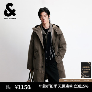 百搭日常棉服高领连帽外套通勤休闲长款 新款 上衣 冬季 杰克琼斯男装