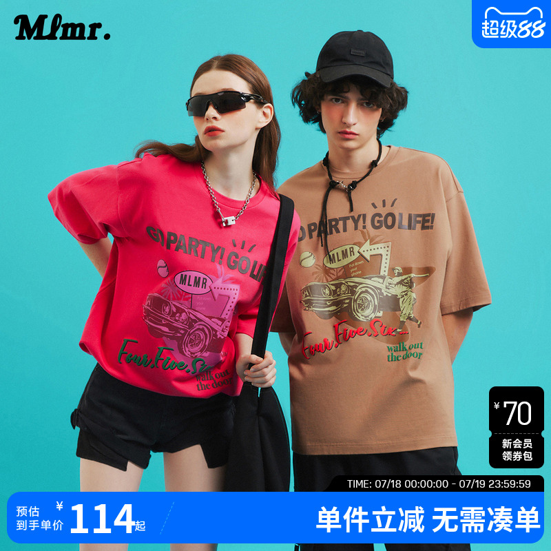 时尚百搭T恤MLMR情侣装美式复古