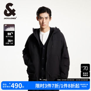时尚 新款 休闲潮流抽绳可调节连帽拉链羽绒服外套 春季 杰克琼斯男装