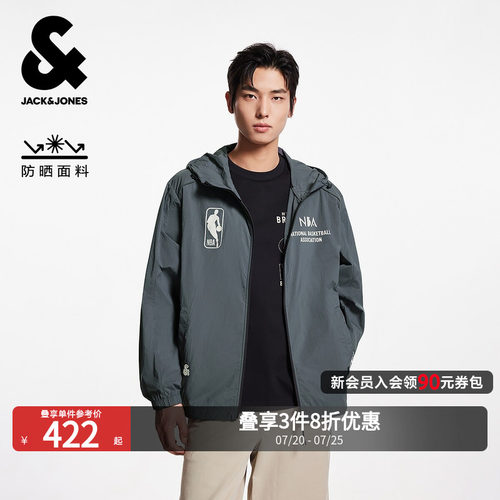 略宽松版型 连帽 拉链门襟 NBA胶印设计