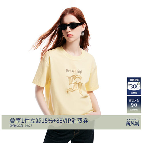 SEASONHIGH短袖T恤字母