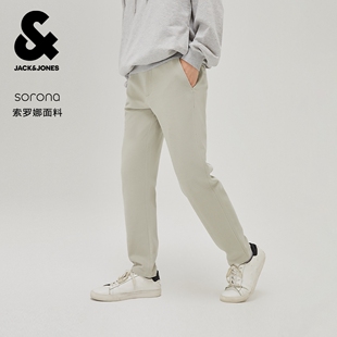 杰克琼斯男装春季牛仔裤长裤子柔软舒适字母图案简约休闲百搭锥形