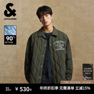 式 杰克琼斯25年新款 饰轻薄衬衫 百搭毛粘绣花装 羽绒服夹克 男装