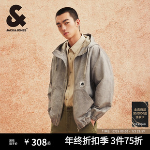 春夏季 杰克琼斯男装 宽松25字母贴布抽绳连帽夹克外套 Jones Jack