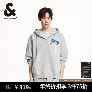 杰克琼斯男装 篮球潮流略宽松抽绳连帽卫衣外套 秋冬NBA联名时尚